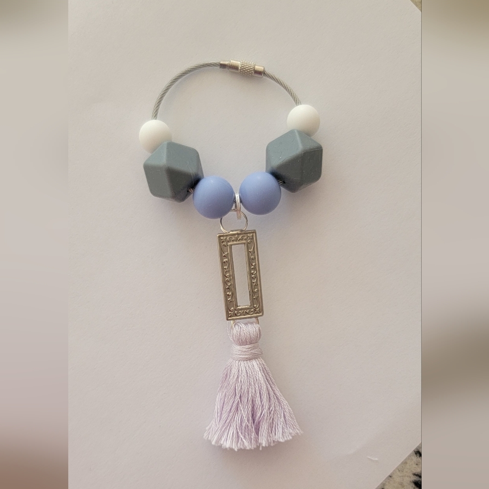 Lavender Tassel Bogg Bag Purse Charm